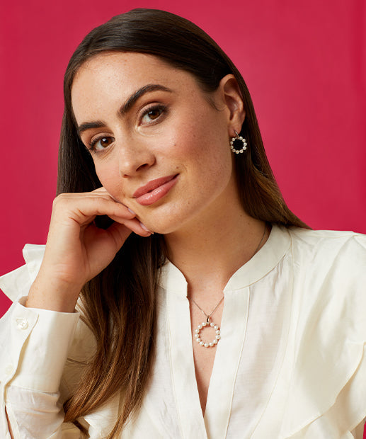 model wearing fiorelli Jewellery from silverage exclusive silver collection
