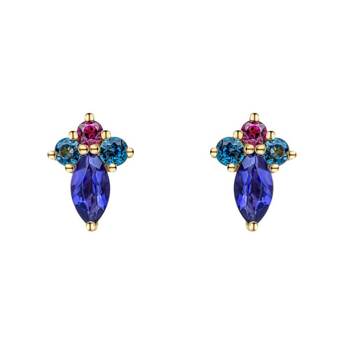 Barcelona Cluster Stud Earrings in 9ct White Gold ge2483, featuring a stunning cluster of sparkling gemstones set in polished 9ct white gold, perfect for adding elegance and sophistication to any jewelry collection.