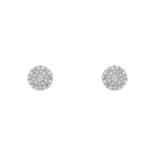 Halo Diamond Stud Earrings in 9ct white Gold ge2477, featuring dazzling central diamonds surrounded by a halo of smaller diamonds set in polished 9ct gold, perfect for adding timeless elegance and sparkle to any jewelry collection.