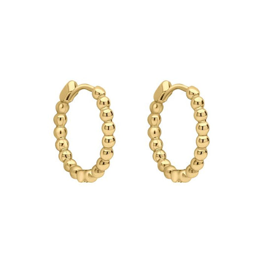 An image of Ball Hoop Gold Earrings on a white background