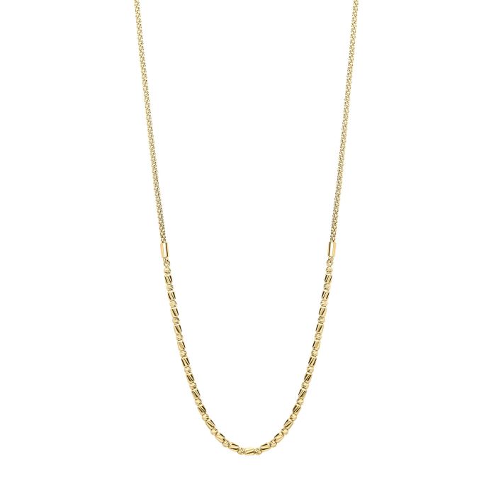 Diamond Cut Bead Bar Necklace in 9ct Gold gn397, featuring a sleek and modern bar design with diamond-cut bead detailing in polished 9ct gold, perfect for adding elegance and contemporary style to any jewelry collection.