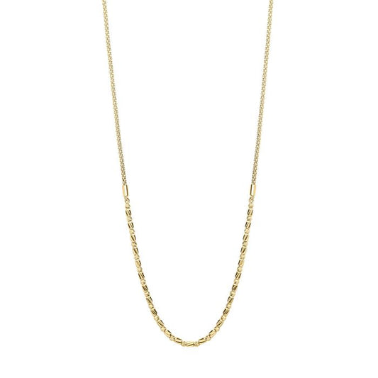 Diamond Cut Bead Bar Necklace in 9ct Gold gn397, featuring a sleek and modern bar design with diamond-cut bead detailing in polished 9ct gold, perfect for adding elegance and contemporary style to any jewelry collection.