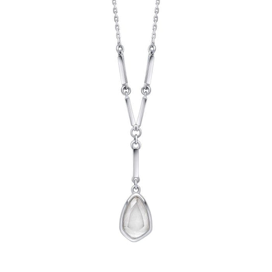 Fiorelli Sliced White Quartz Lariat Necklace