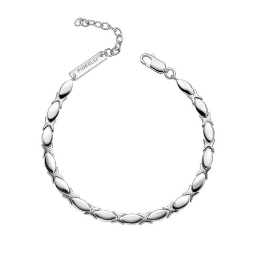 Fiorelli Articulated Chain Bracelet b5519 on a white background, featuring a sleek and modern chain-link design, perfect for adding contemporary elegance and versatility to any jewelry collection.