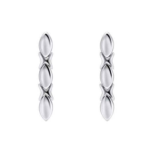 Fiorelli Articulated Chain Earrings e6461 on a white background, featuring a sleek and modern chain-link design, perfect for adding contemporary elegance and style to any jewelry collection.