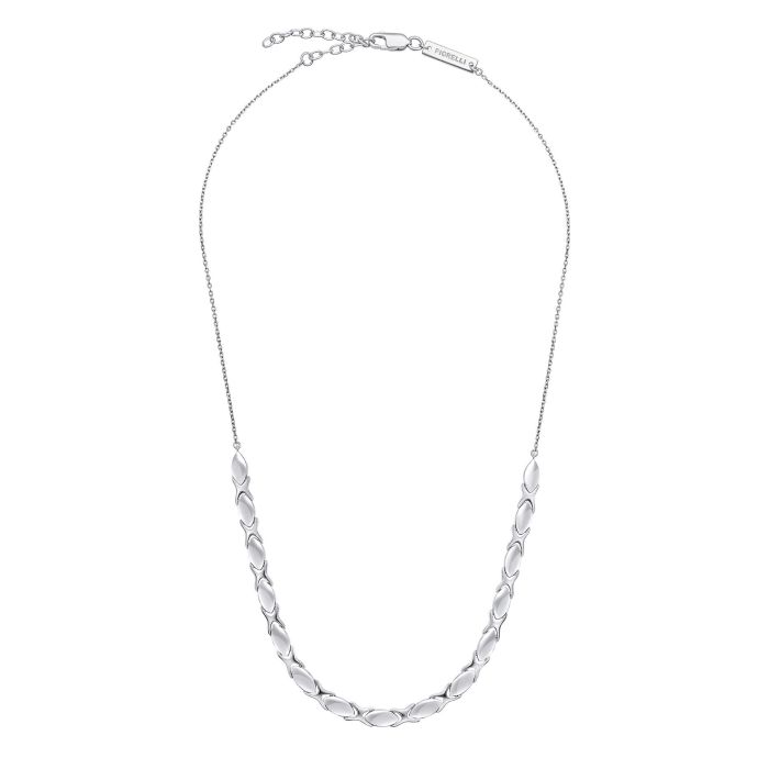 Fiorelli Articulated Chain Necklace n4619 on a white background, featuring a sleek and modern chain-link design, perfect for adding contemporary elegance and versatility to any jewelry collection.