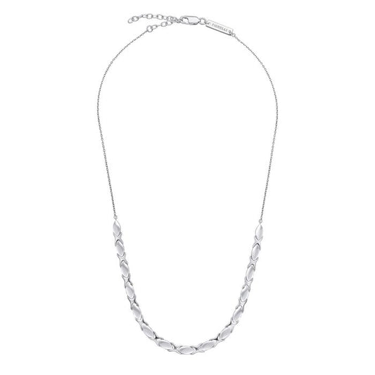 Fiorelli Articulated Chain Necklace n4619 on a white background, featuring a sleek and modern chain-link design, perfect for adding contemporary elegance and versatility to any jewelry collection.