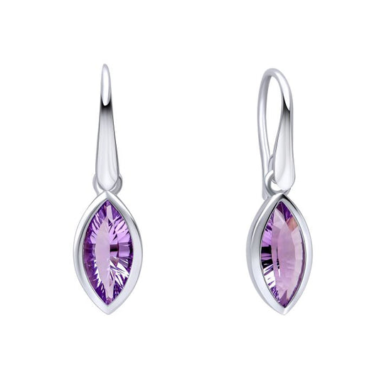 Fiorelli Concave Cut Amethyst Earrings e6447m paired with Concave Cut Amethyst Necklace p5427m, featuring stunning concave-cut amethyst stones in a sleek and elegant design, perfect for adding sophistication and a vibrant pop of color to any outfit.