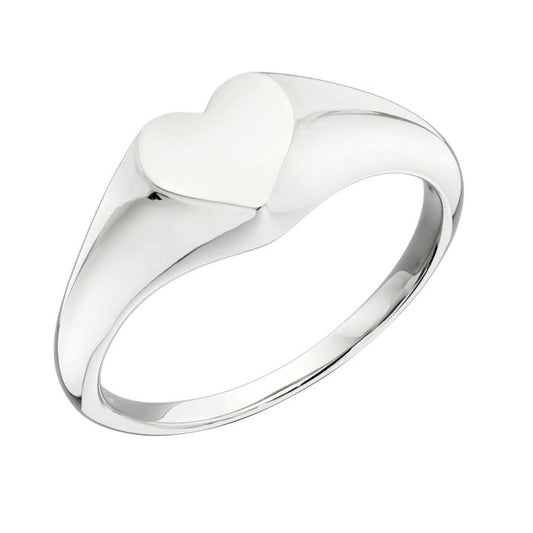 Fiorelli Heart Signet Ring r3797 on a white background, featuring a sleek heart-shaped design with elegant detailing, perfect for romantic and personalized jewelry.