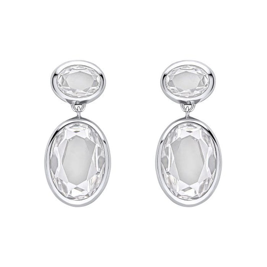 Fiorelli Show Stopper Oval Drop Earrings e6506c on a white background, featuring a bold and elegant oval drop design with sparkling cubic zirconia accents, perfect for making a statement with modern sophistication.