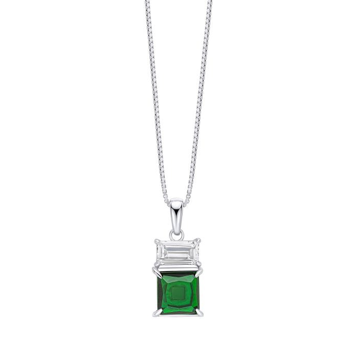 Fiorelli Toi et Moi Drop Pendant p5469 on a white background, featuring an elegant intertwined design with sparkling cubic zirconia accents, perfect for adding sophistication and timeless beauty to any jewelry collection.