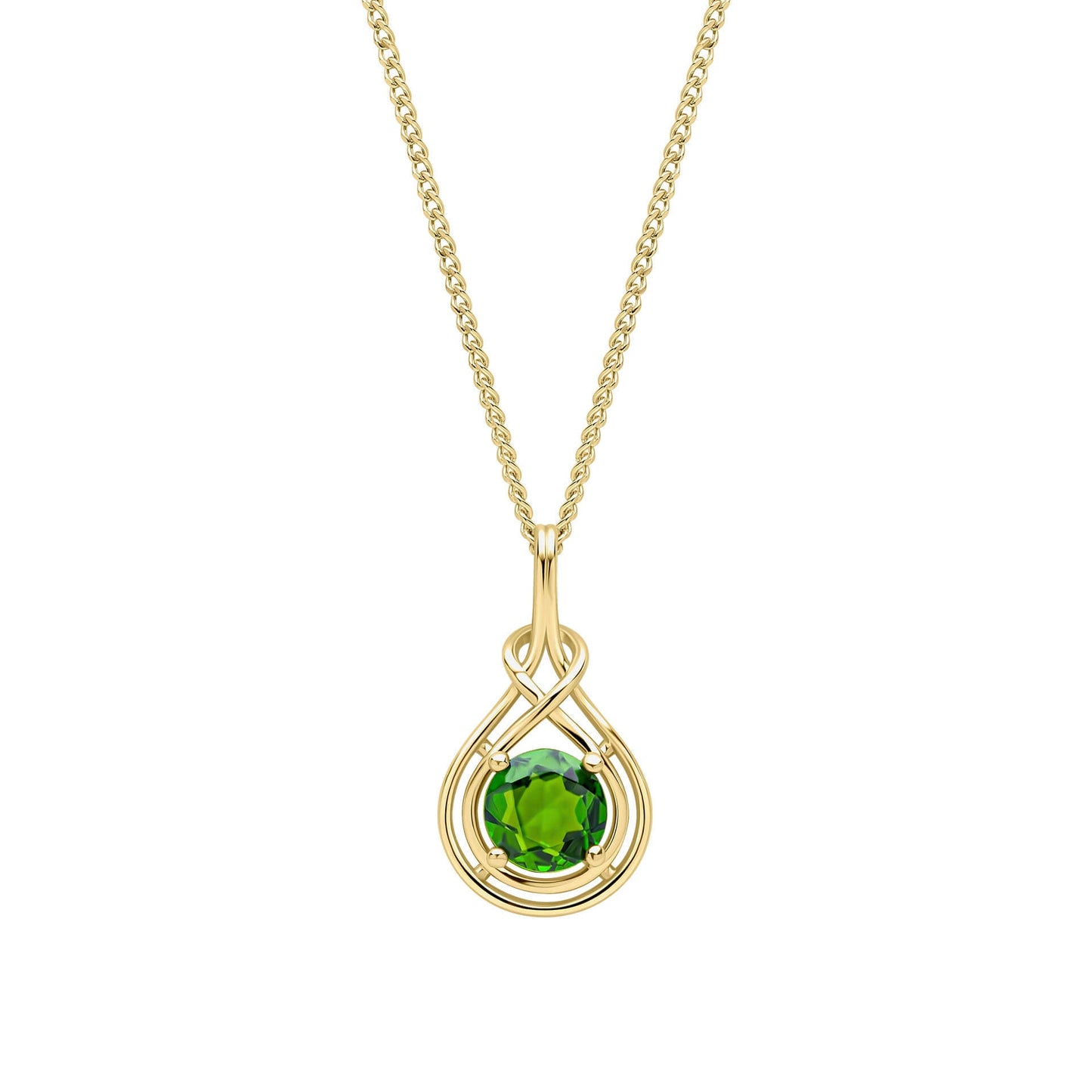 9ct Gold Celtic Chrome Diopside Pendant