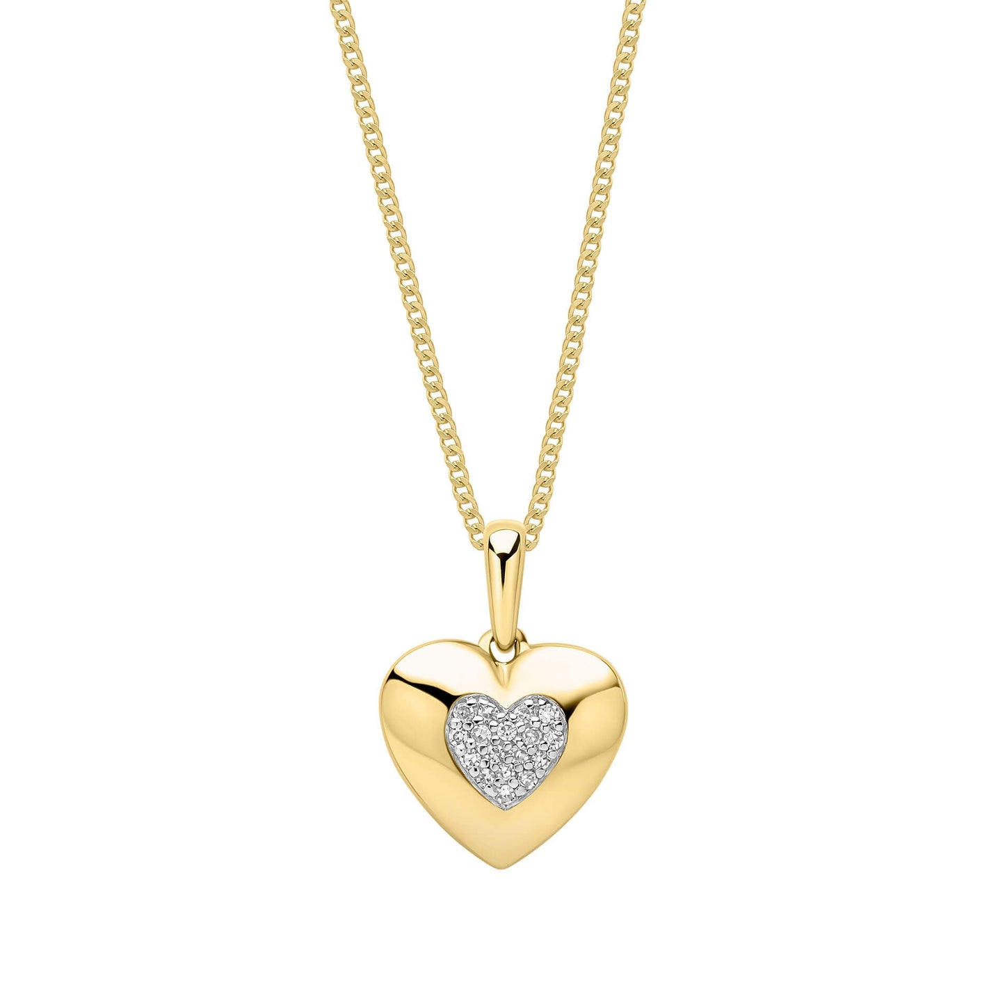 Gold Pavé Diamond Heart Pendant