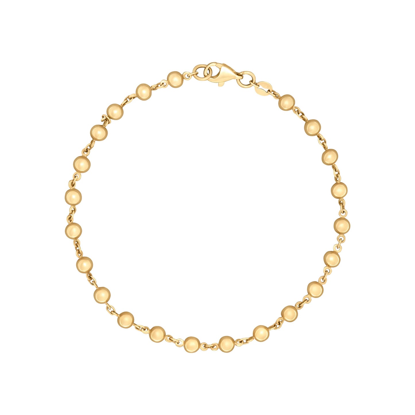 Gold Ball Chain Bracelet white background
