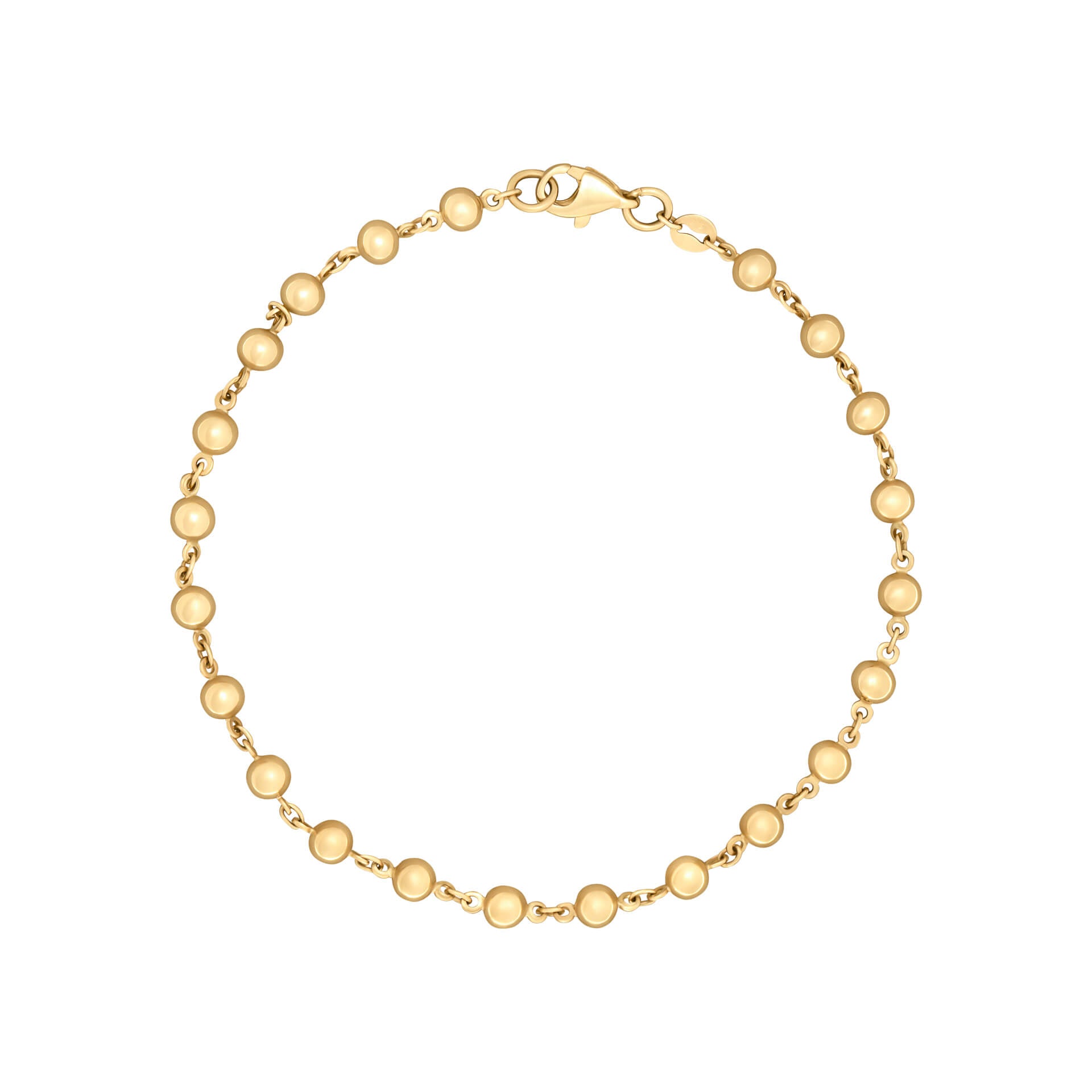 Gold Ball Chain Bracelet white background