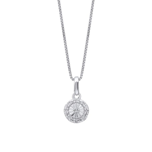 Collier en or blanc avec diamants Halo