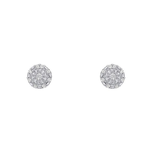 Halo Diamond White Gold Stud Earrings