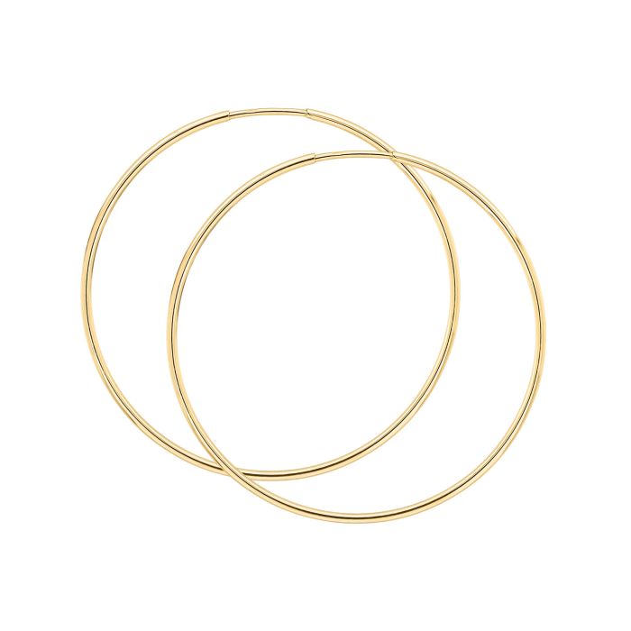 Hoop Earrings in 9ct Gold ge2459 on a white background, featuring a classic and polished gold finish, perfect for adding timeless elegance and versatility to any jewelry collection.