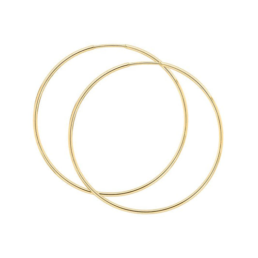 Hoop Earrings in 9ct Gold ge2459 on a white background, featuring a classic and polished gold finish, perfect for adding timeless elegance and versatility to any jewelry collection.