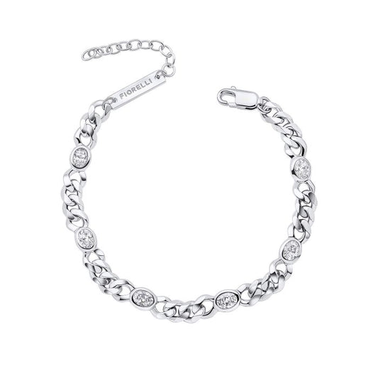 Bracelet gourmette en argent avec zircone cubique Fiorelli