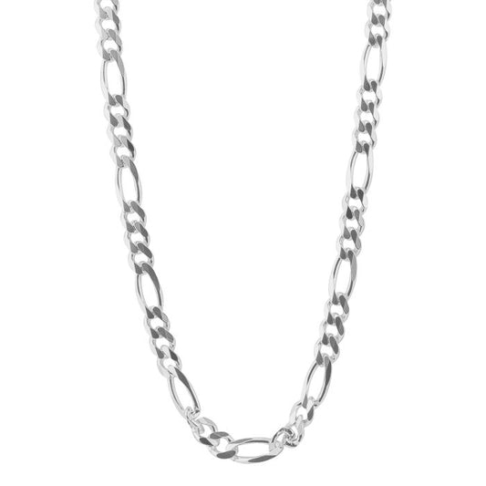 Men’s Heavyweight Figaro Silver Chain Necklace n4533, featuring a bold and durable Figaro link design crafted in solid sterling silver, perfect for adding a stylish and masculine touch to any look.