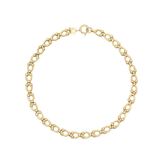 Oval Link Bracelet in 9ct Gold on a white background, featuring interlocking oval links in polished 9ct gold, perfect for adding elegance and sophistication to any jewelry collection.