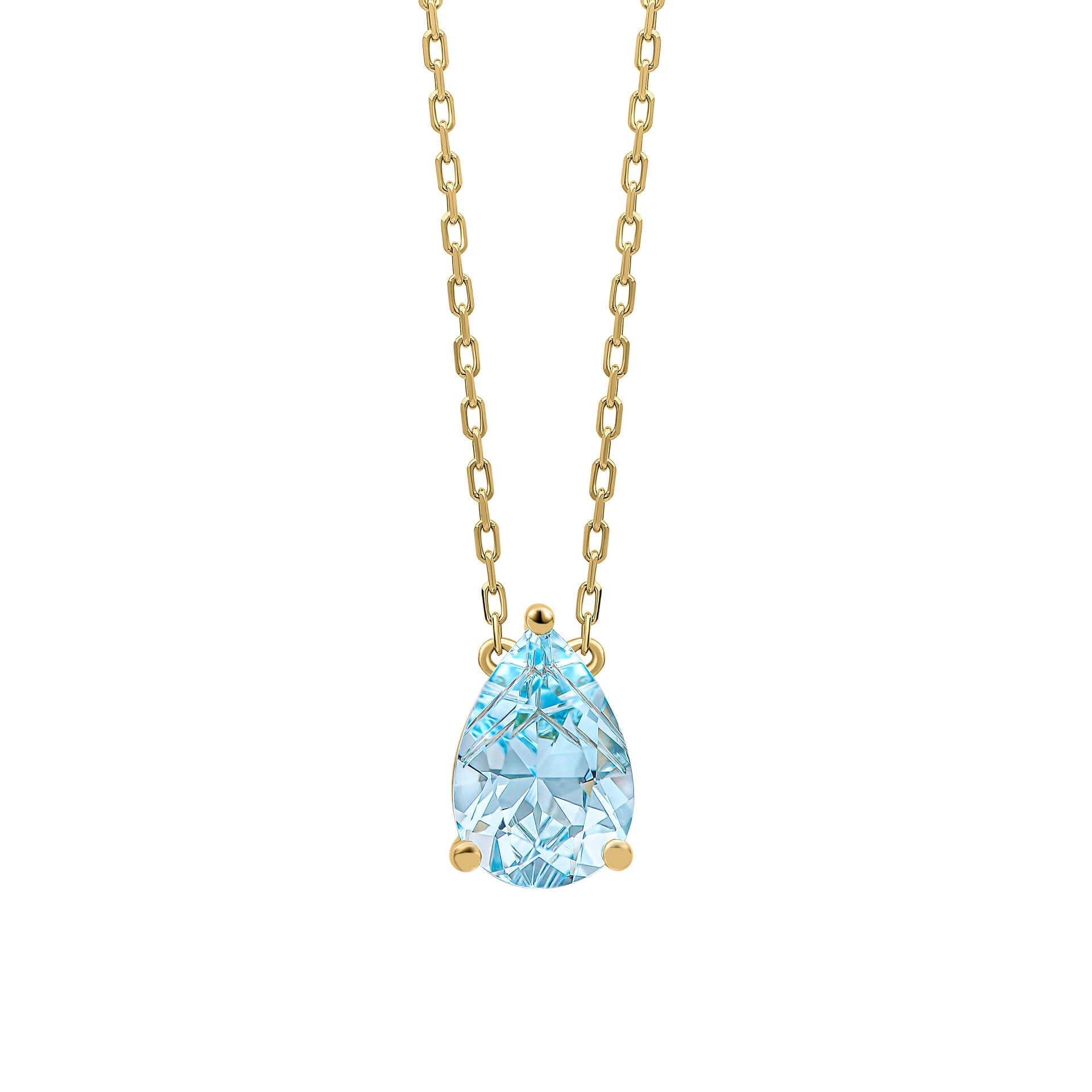 Pear Fancy Cut Topaz Gold Stud Earrings on white background 