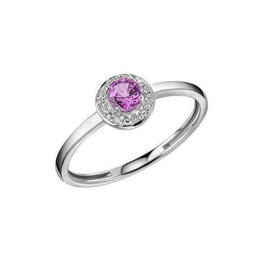Sapphire and Diamond Ring in 9ct White Gold gr634p, featuring a stunning blue sapphire gemstone surrounded by sparkling diamond accents, set in polished 9ct white gold, perfect for adding elegance and sophistication to any jewelry collection.