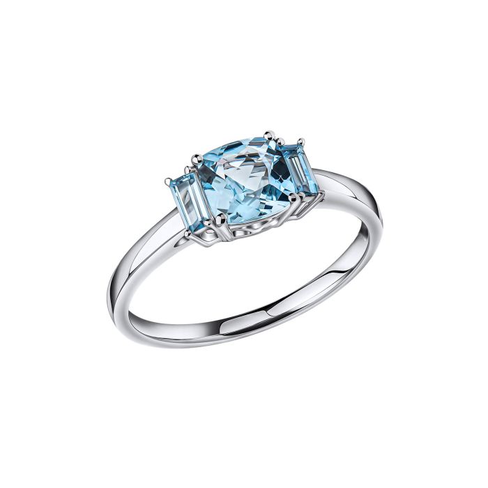 Trilogy Aquamarine White Gold Ring