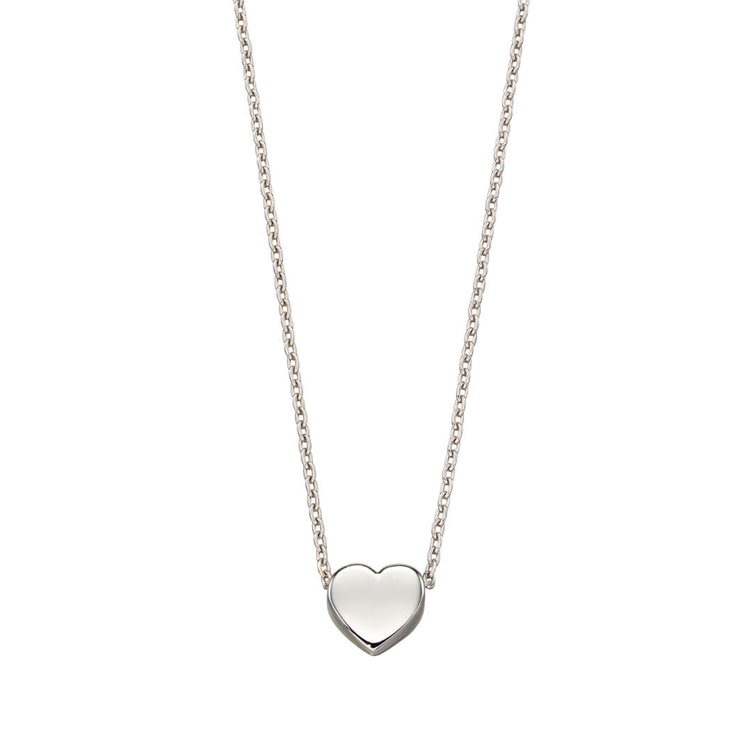 White Gold Small Heart necklace white background