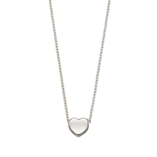 White Gold Small Heart necklace white background