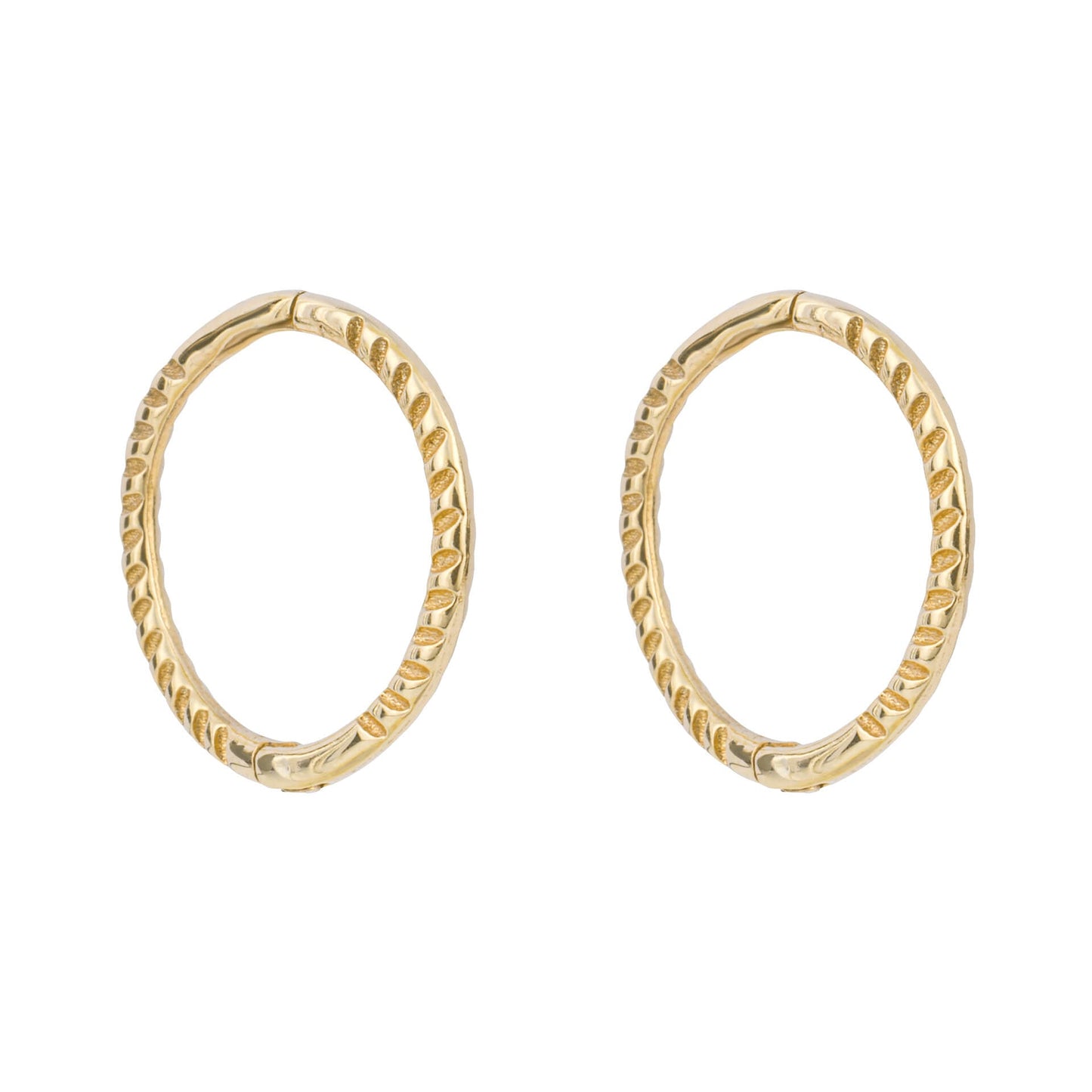 Gold Rope Effect Hoop Earrings