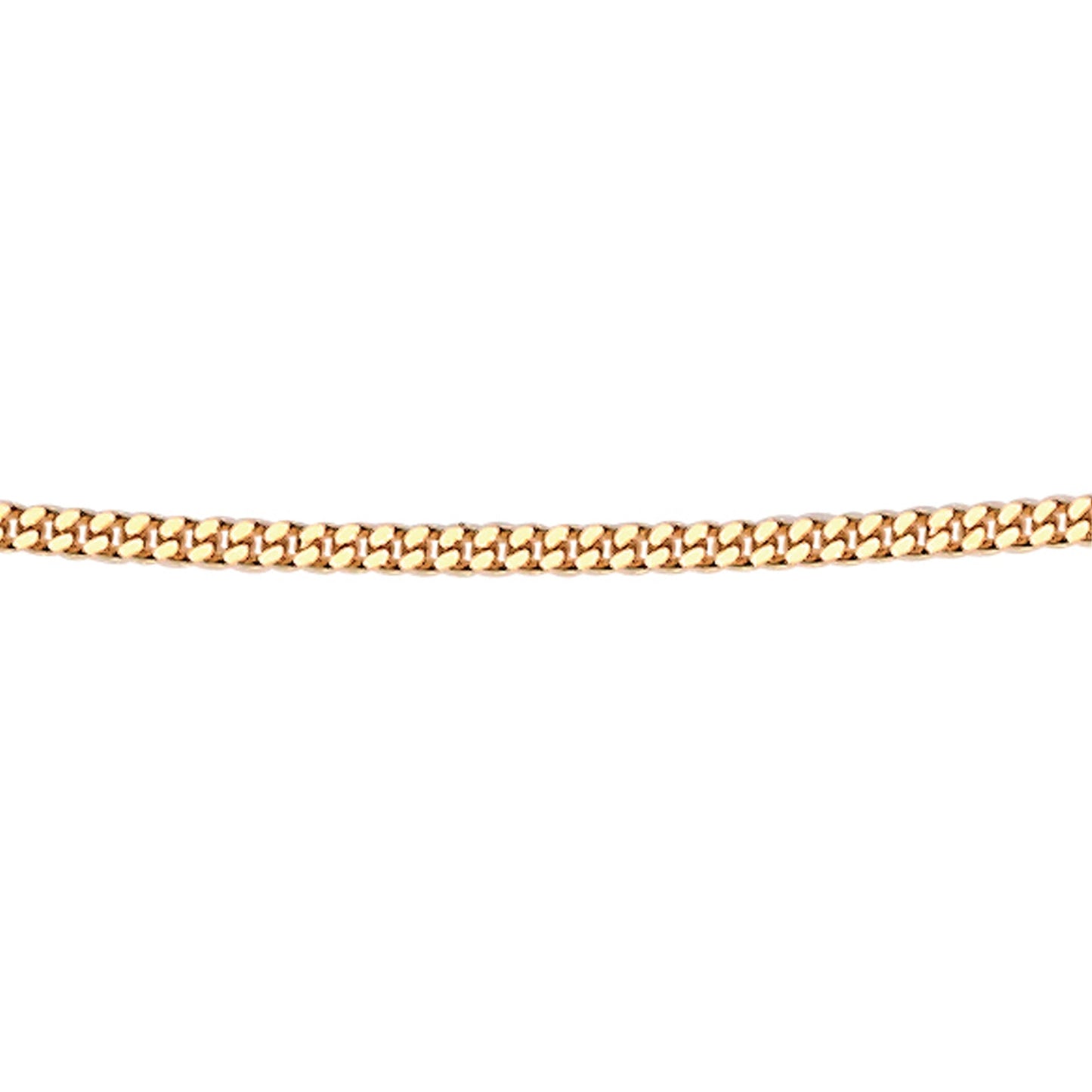 9ct Gold 1mm Diamond Cut Curb Chain 46cm