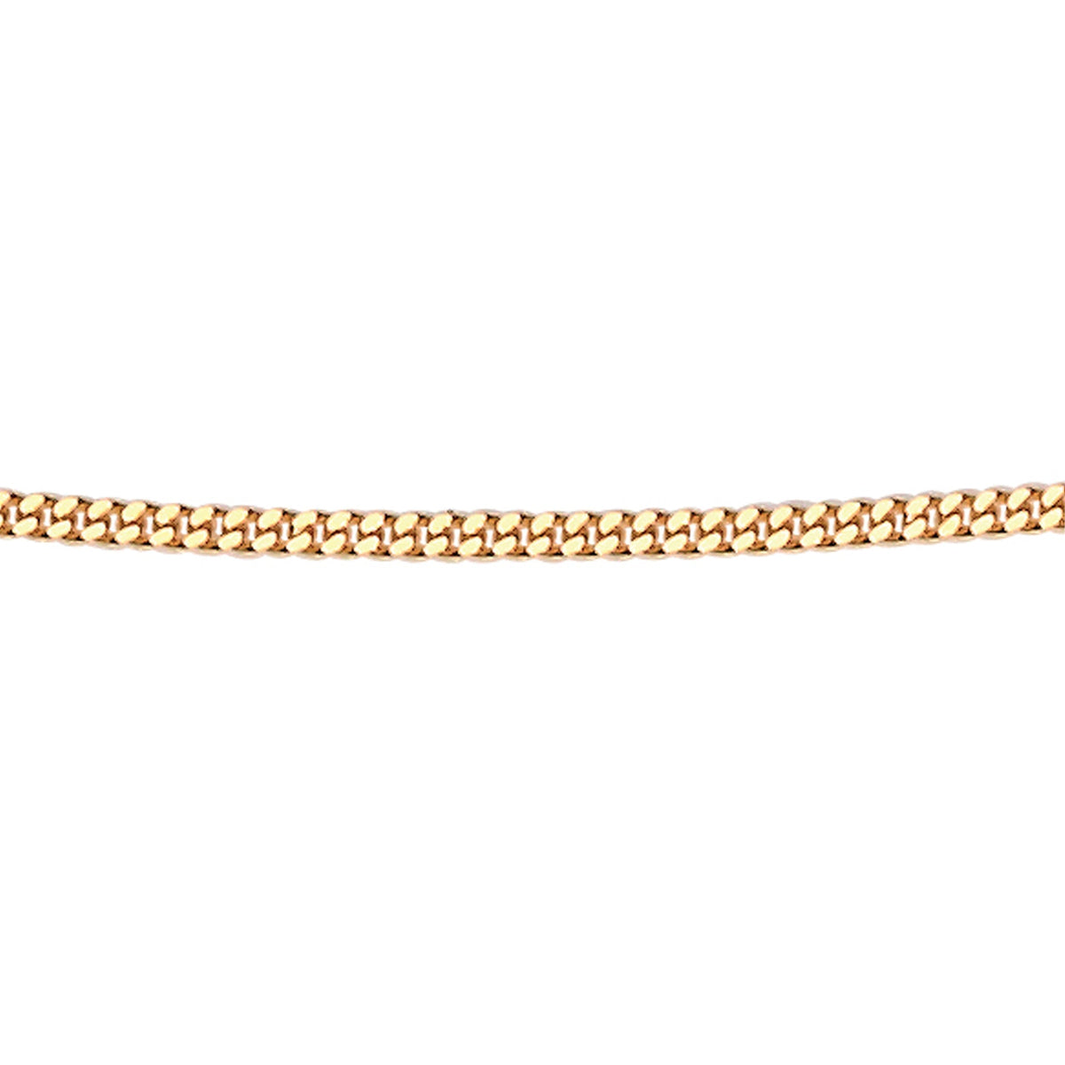 gold diamond cut curb chain on white background