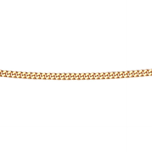 gold diamond cut curb chain on white background