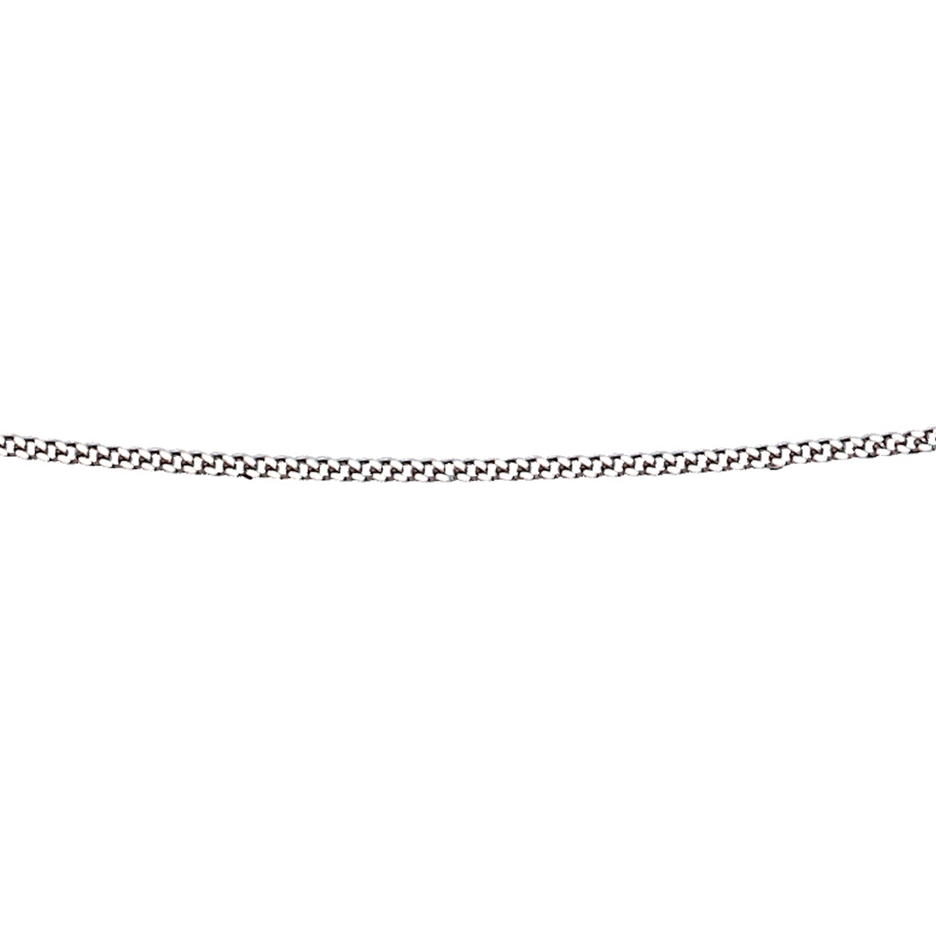 white gold diamond cut curb chain on white background